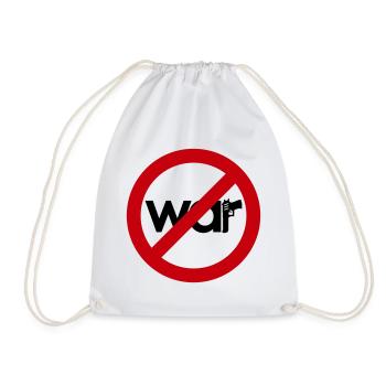 Stop War – For Peace & Freedom - Drawstring Bag - white - Front