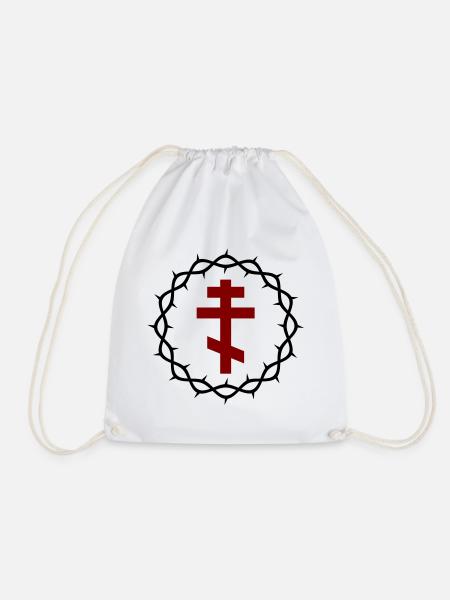 Orthodoxes Kreuz und Dornenkrone - Turnbeutel - Weiß