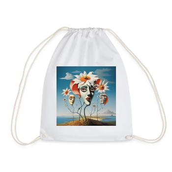 Flower Masks Dream - Drawstring Bag - white - Front