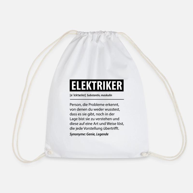 Elektriker Strom Experte Beruf Lustige Geschenk - Turnbeutel - Weiß