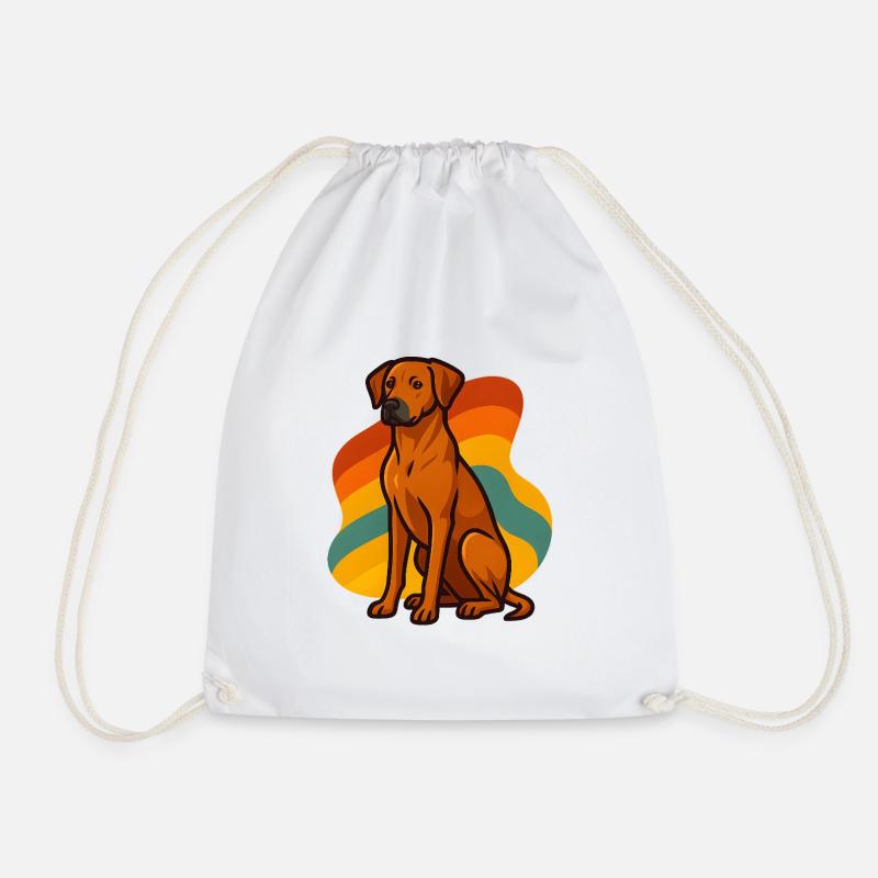 Retro Rhodesian Ridgeback Hund - Turnbeutel - Weiß