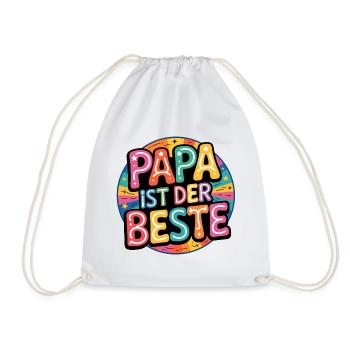 DAD IS THE BEST - Drawstring Bag - white - Front