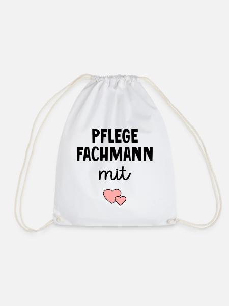 Pflege Pflegefachmann mit Herz - Turnbeutel - Weiß