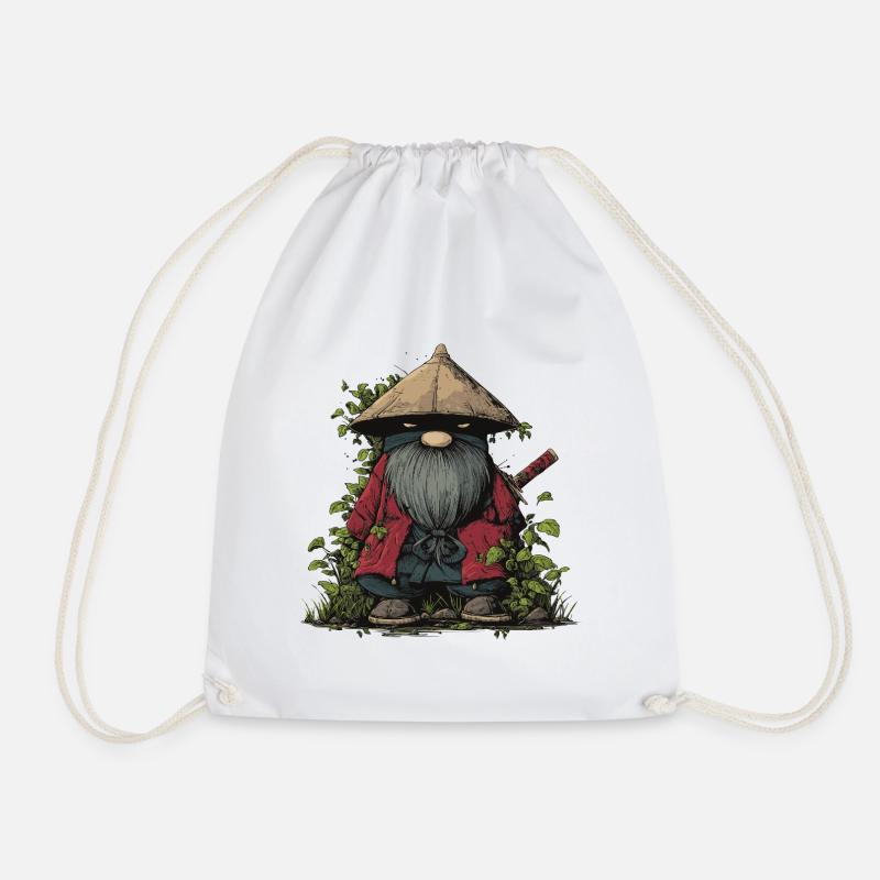 Drôle ninja nain de jardin avec épée - Sac de sport léger - blanc