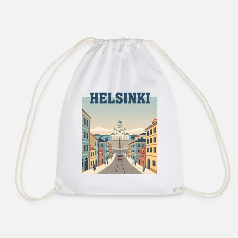 Helsinki Straßenbahn zum Senatsplatz - Turnbeutel - Weiß