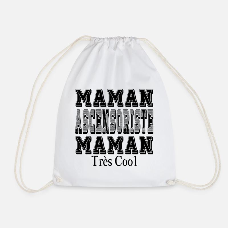 Lift Operator Mom Very Cool Mom - Drawstring Bag - white