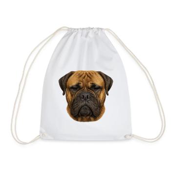 Massive Head Mastiff Portrait - Drawstring Bag - white - Front