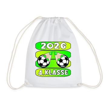 Fußball Grundschule Vierte Klasse 2026 - Turnbeutel - Weiß - Vorne