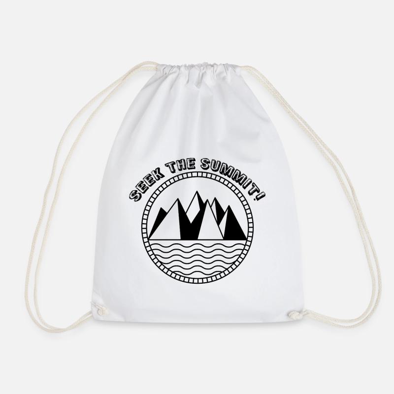 Seek_the_summit - Drawstring Bag - white