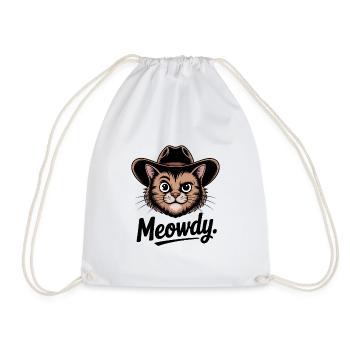 Miaousdy - T-shirt chat drôle - Sac de sport léger - blanc - Devant