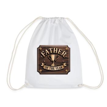 Father of the Year - Funny Dad T-Shirt - Drawstring Bag - white - Front
