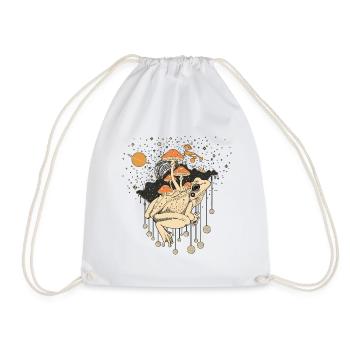 Cosmic Frog & Toadstools in the Universe - Drawstring Bag - white - Front