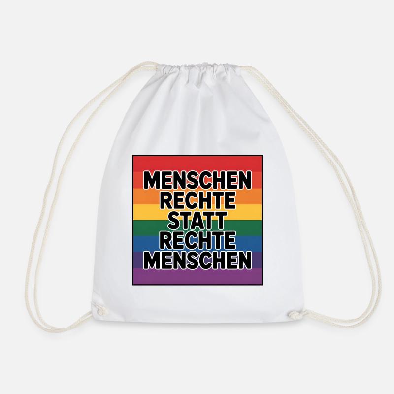Menschenrechte statt rechte Menschen - Cool Pride  - Turnbeutel - Weiß