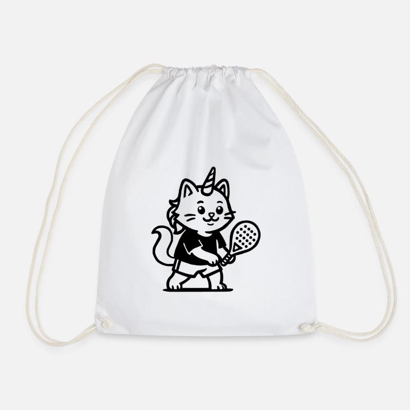 Einhornkatzen-Padel - Turnbeutel - Weiß