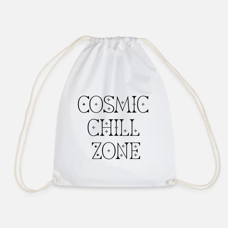 Cosmic Chill Zone – Spiritual Relax Vibes - Drawstring Bag - white