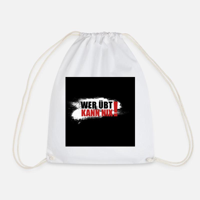Who practices can't do anything - Drawstring Bag - white