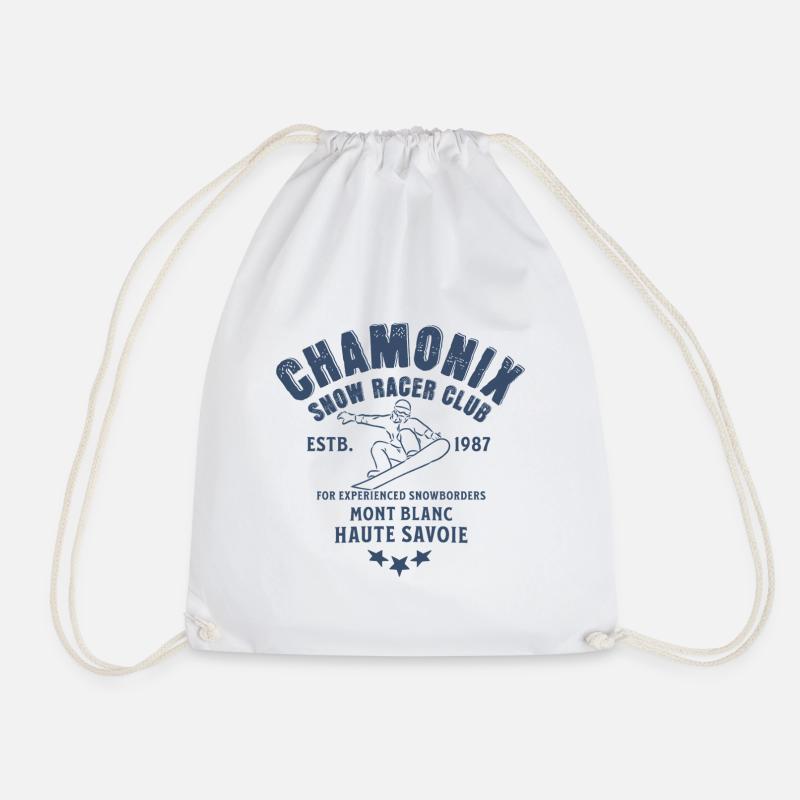 Chamonix Snowboard Club Mont Blanc - Drawstring Bag - white