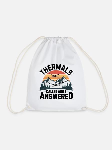 Glider thermals call, I answer – gliding - Drawstring Bag - white