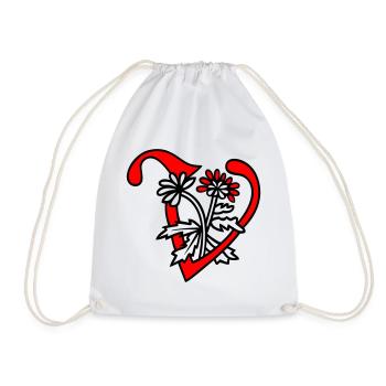 Letter V Initial - Drawstring Bag - white - Front