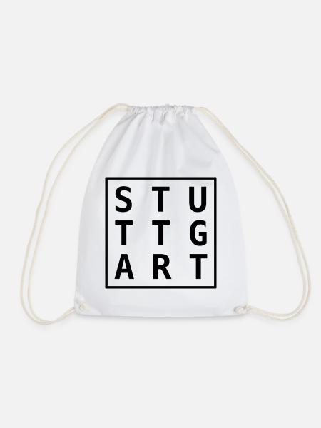 Stuttgart Hoodie, Souvenir Tasche - Turnbeutel - Weiß
