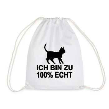 Cat - Drawstring Bag - white - Front