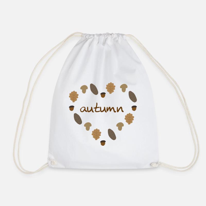 Autumn Love - Drawstring Bag - white