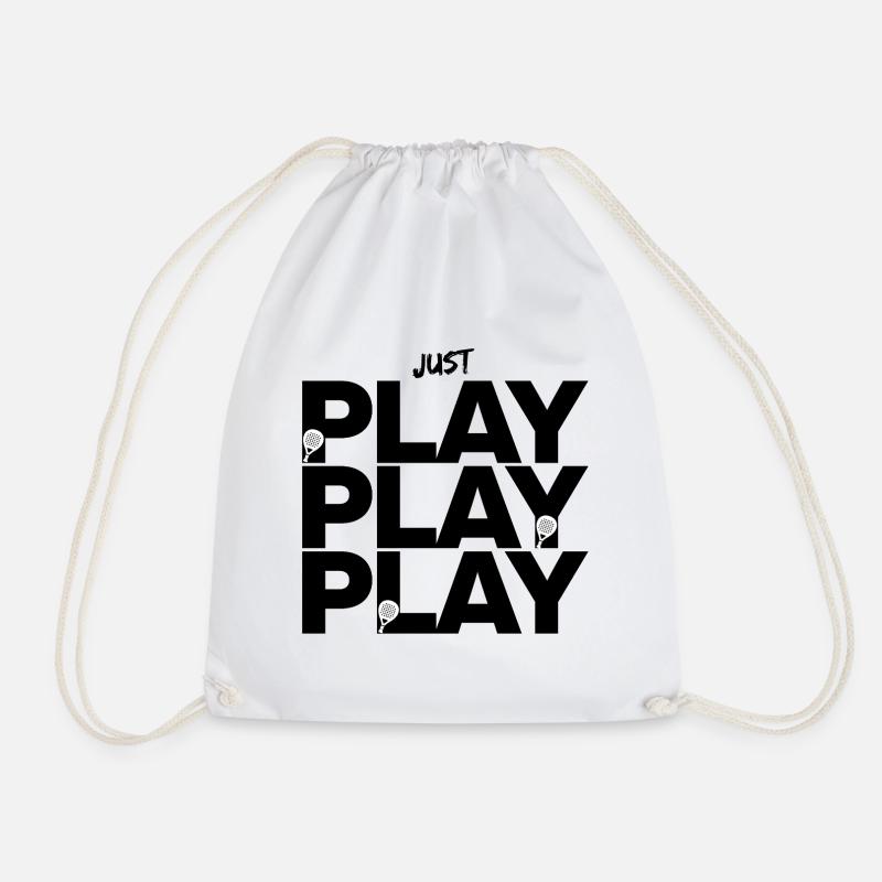 Just Play Padel, Smash it forever, Padel Sport - Drawstring Bag - white