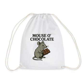 Mouse o'Chocolate Pun Mouse Chocolate - Drawstring Bag - white - Front