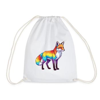 Buntes Fuchs-Regenbogen-Pop-Art-Aquarell - Turnbeutel - Weiß - Vorne