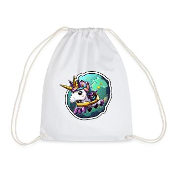 Space Unicorn Star Armor - Drawstring Bag - white - Front