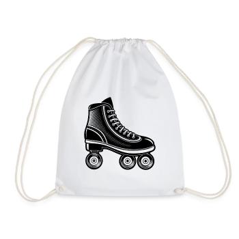 Roller skate - Drawstring Bag - white - Front