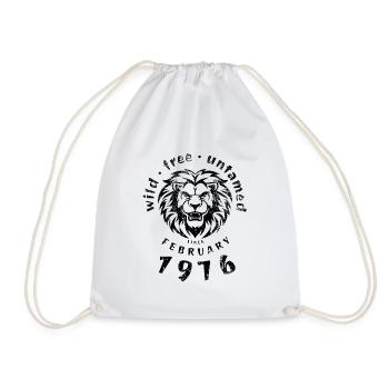 Wild, free & untamed since 02/1976 - Drawstring Bag - white - Front