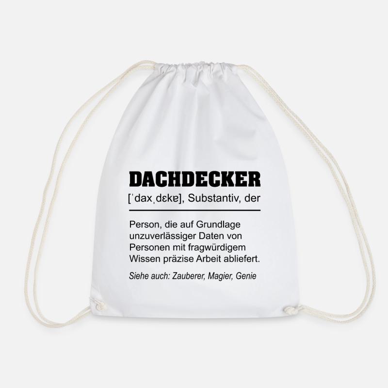 Lustige Dachdecker Definition - Turnbeutel - Weiß