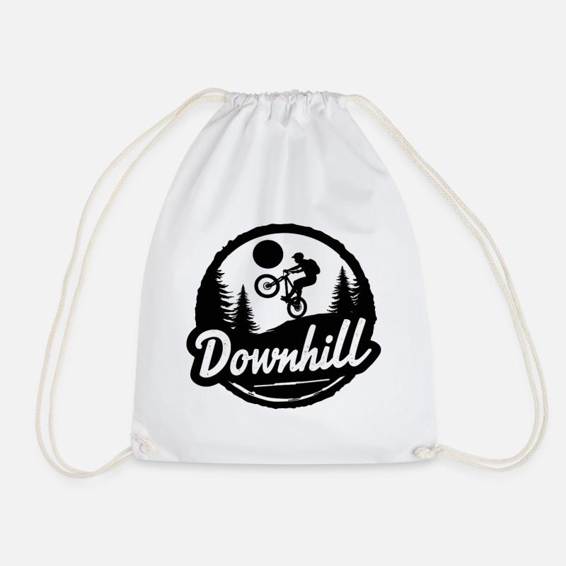 Downhill MTB Trail Logo - Turnbeutel - Weiß