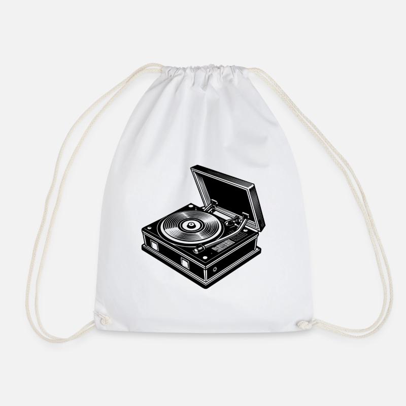 Record player - Drawstring Bag - white