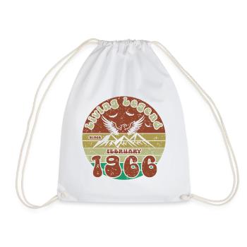60th Birthday Living Legend since VIN 02/1966 - Drawstring Bag - white - Front