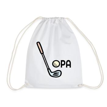 Golf Grandpa Golf Clubs - Drawstring Bag - white - Front