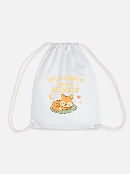 Fuchs Baby Geburt Geschenk Willkommen Wunder - Turnbeutel - Weiß