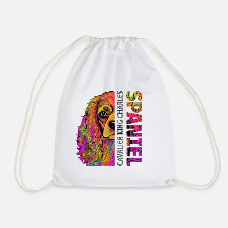 Cavalier King Charles Spaniel - Drawstring Bag - white