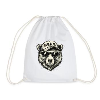 Papa bear Sunglasses Cap - Drawstring Bag - white - Front