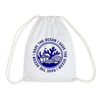 Save the Ocean - Drawstring Bag - white - Front