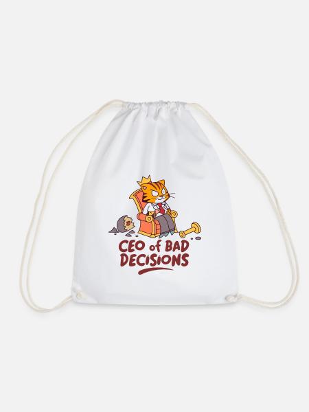 Katzen-CEO: CEO of Bad Decisions - Turnbeutel - Weiß