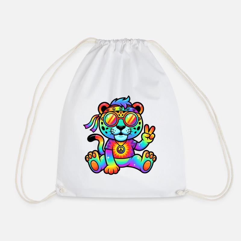 Psychedelischer Hippie-Jaguar - Turnbeutel - Weiß