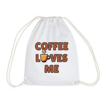 Kaffee liebt mich – Kaffeehumor – Kaffeeliebhaber - Turnbeutel - Weiß - Vorne