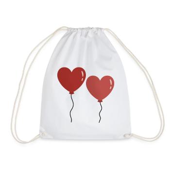 Twin Hearts Ballons - Turnbeutel - Weiß - Vorne