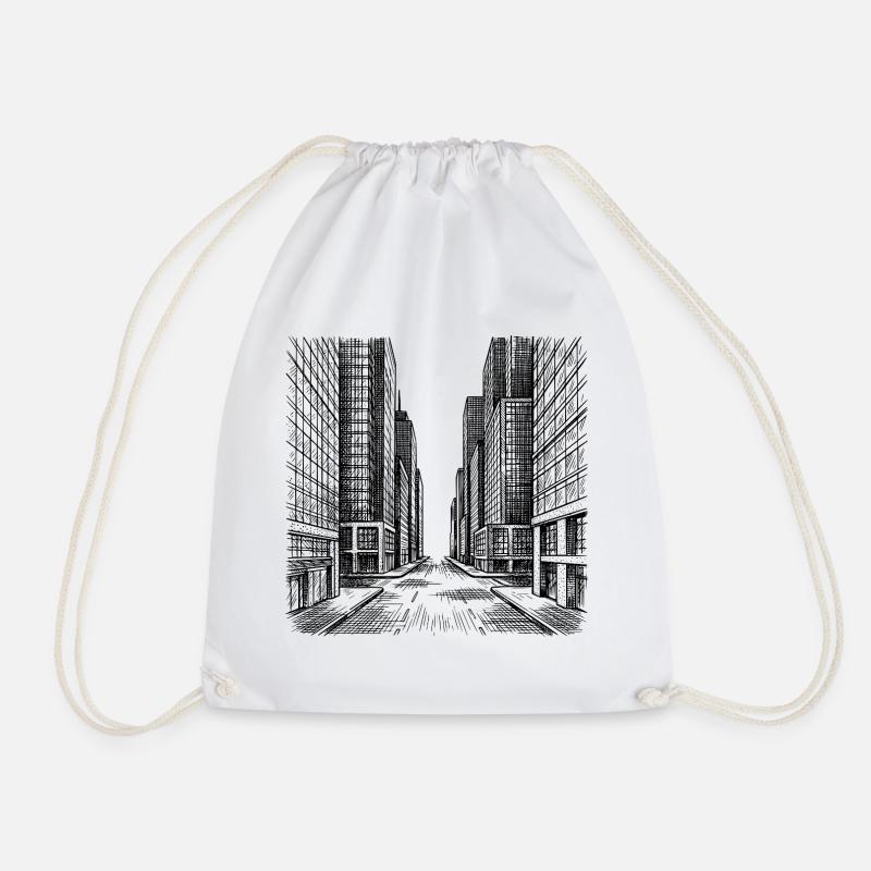 Modern street - Drawstring Bag - white