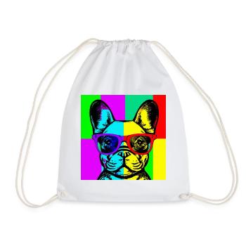 Pop Art Pup  - Drawstring Bag - white - Front