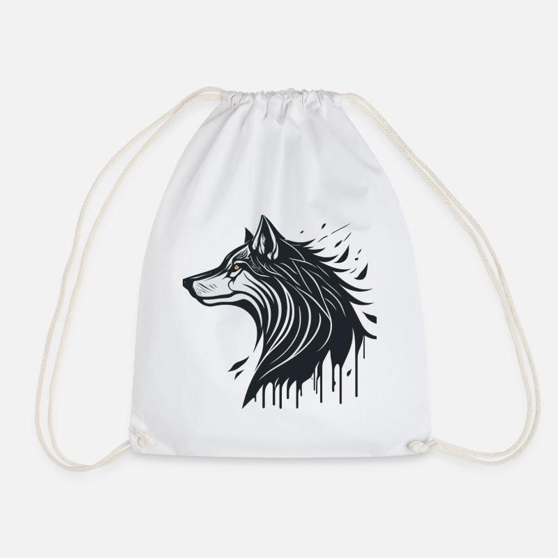 Spectral Wolf - Drawstring Bag - white