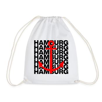 HAMBURG ANKER – HAFEN POWER! MOIN, HAFEENLIEBE - Turnbeutel - Weiß - Vorne