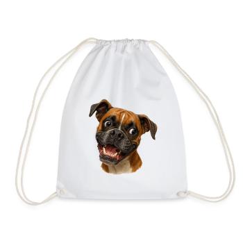 Portrait du Boxer Grin Imprimé - Sac de sport léger - blanc - Devant